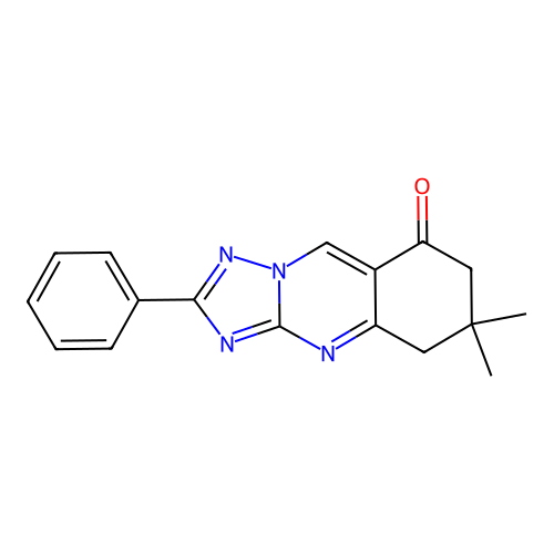 6,6-dimethyl-2-phenyl-6,7-dihydro[1,2,4]triazolo[5,1-b]quinazolin-8(5H)-one structure