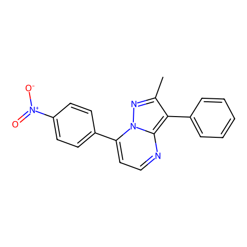 2-Methyl-7-(4-nitrophenyl)-3-phenylpyrazolo[1,5-a]pyrimidine structure