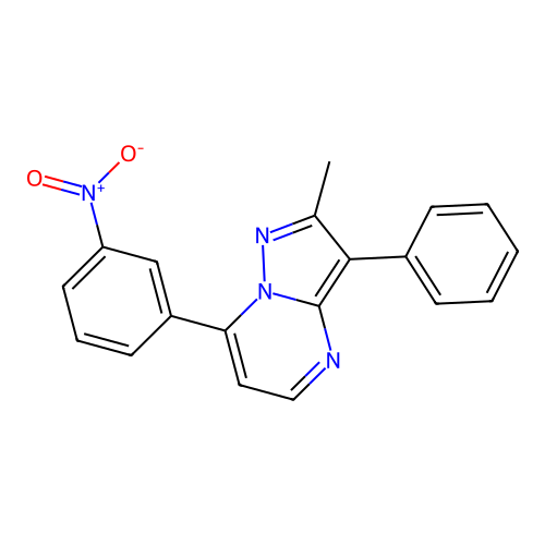 2-Methyl-7-(3-nitrophenyl)-3-phenylpyrazolo[1,5-a]pyrimidine structure