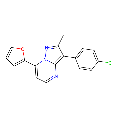 3-(4-Chlorophenyl)-7-(furan-2-yl)-2-methylpyrazolo[1,5-a]pyrimidine structure