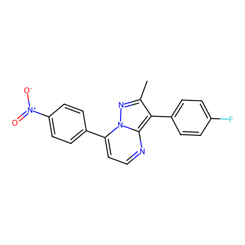 3-(4-Fluorophenyl)-2-methyl-7-(4-nitrophenyl)pyrazolo[1,5-a]pyrimidine structure