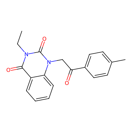 3-ethyl-1-[2-(4-methylphenyl)-2-oxoethyl]quinazoline-2,4(1H,3H)-dione structure