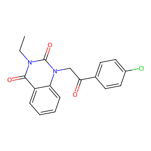 1-[2-(4-chlorophenyl)-2-oxoethyl]-3-ethylquinazoline-2,4(1H,3H)-dione structure