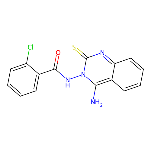 2-chloro-N-(4-imino-2-sulfanylquinazolin-3(4H)-yl)benzamide structure