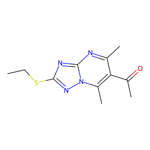 1-[2-(Ethylsulfanyl)-5,7-dimethyl[1,2,4]triazolo[1,5-a]pyrimidin-6-yl]ethanone structure