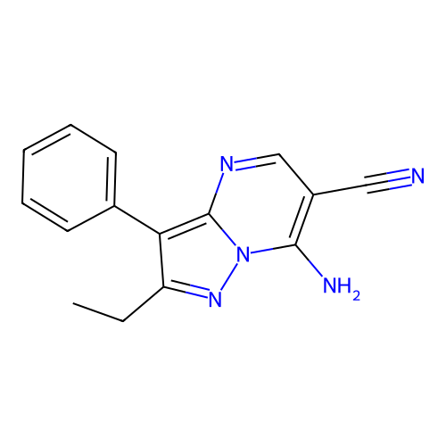 7-Amino-2-ethyl-3-phenylpyrazolo[1,5-a]pyrimidine-6-carbonitrile structure
