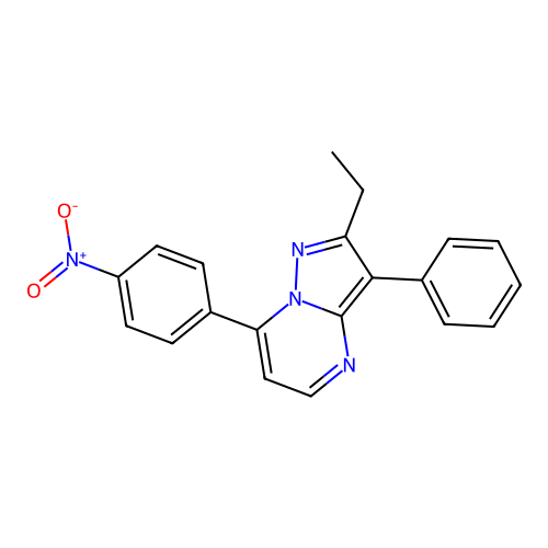 2-Ethyl-7-(4-nitrophenyl)-3-phenylpyrazolo[1,5-a]pyrimidine structure