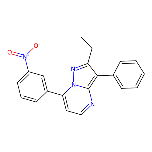 2-Ethyl-7-(3-nitrophenyl)-3-phenylpyrazolo[1,5-a]pyrimidine structure