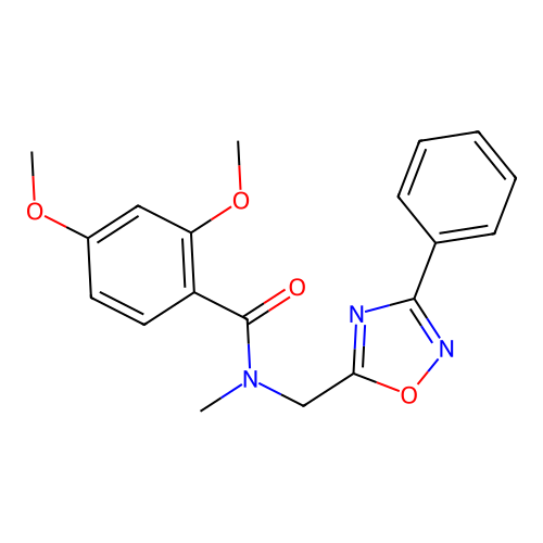 2,4-dimethoxy-N-methyl-N-[(3-phenyl-1,2,4-oxadiazol-5-yl)methyl]benzamide structure