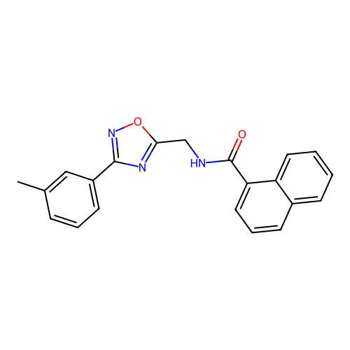 N-[[3-(3-methylphenyl)-1,2,4-oxadiazol-5-yl]methyl]naphthalene-1-carboxamide structure