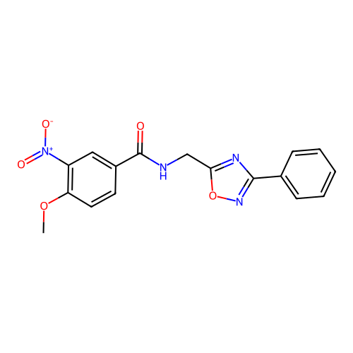 4-methoxy-3-nitro-N-[(3-phenyl-1,2,4-oxadiazol-5-yl)methyl]benzamide structure