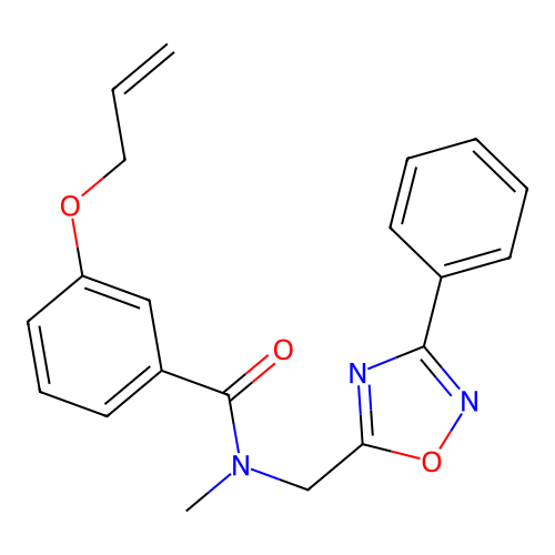N-methyl-N-[(3-phenyl-1,2,4-oxadiazol-5-yl)methyl]-3-prop-2-enoxybenzamide structure