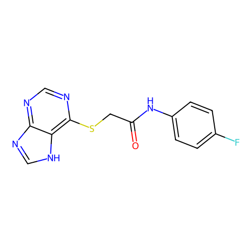 N-(4-fluorophenyl)-2-(7H-purin-6-ylsulfanyl)acetamide structure