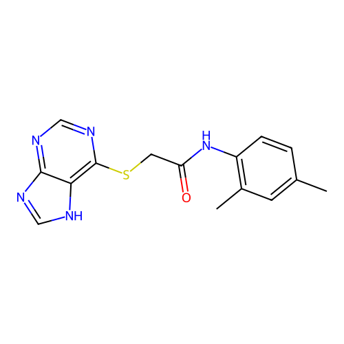 N-(2,4-dimethylphenyl)-2-(9H-purin-6-ylsulfanyl)acetamide structure