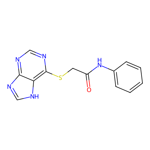 N-phenyl-2-(9H-purin-6-ylsulfanyl)acetamide structure