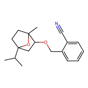 Benzonitrile, 2-(((1-methyl-4-(1-methylethyl)-7-oxabicyclo(2.2.1)hept-2-yl)oxy)methyl)-, exo- structure