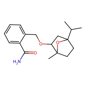 Benzamide, 2-(((1-methyl-4-(1-methylethyl)-7-oxabicyclo(2.2.1)hept-2-yl)oxy)methyl)-, exo- structure