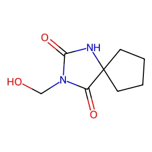1,3-Diazaspiro(4.4)nonane-2,4-dione, 3-(hydroxymethyl)- structure