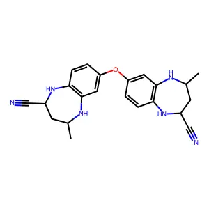 7,7'-Oxybis(4-methyl-2,3,4,5-tetrahydro-1H-1,5-benzodiazepine-2-carbonitrile) structure