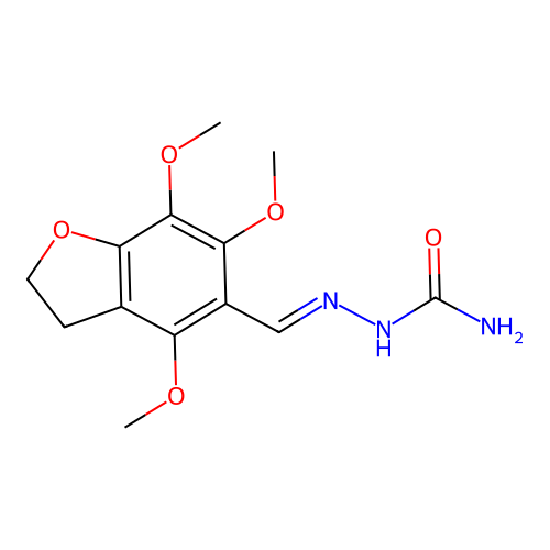 2-((4,6,7-Trimethoxy-2,3-dihydrobenzofuran-5-yl)methylene)hydrazinecarboxamide structure