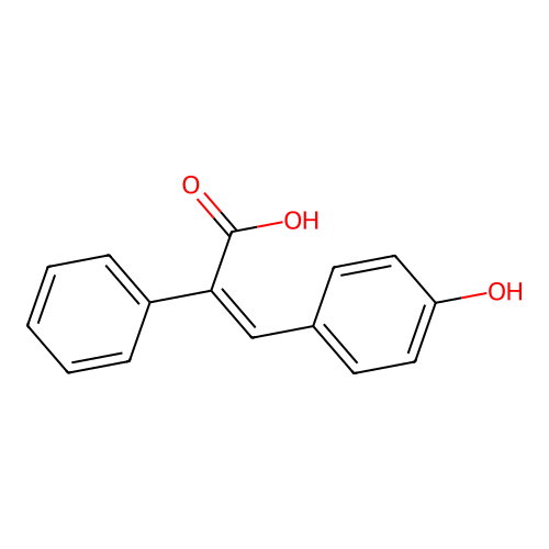 4-Hydroxy-alpha-phenylcinnamic acid structure