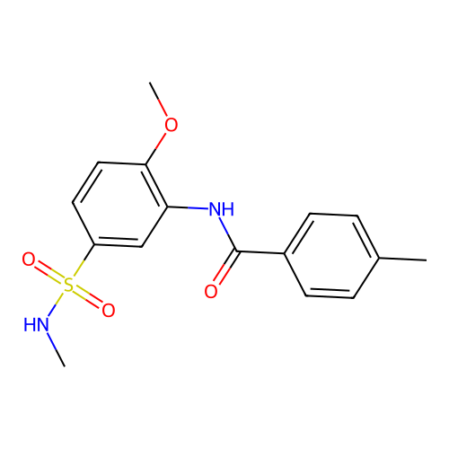 N-[2-methoxy-5-(methylsulfamoyl)phenyl]-4-methylbenzamide structure