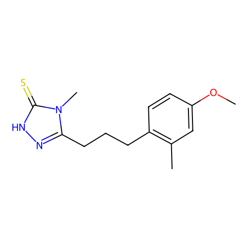 5-[3-(4-Methoxy-2-methyl-phenyl)-propyl]-4-methyl-4H-[1,2,4]triazole-3-thiol structure
