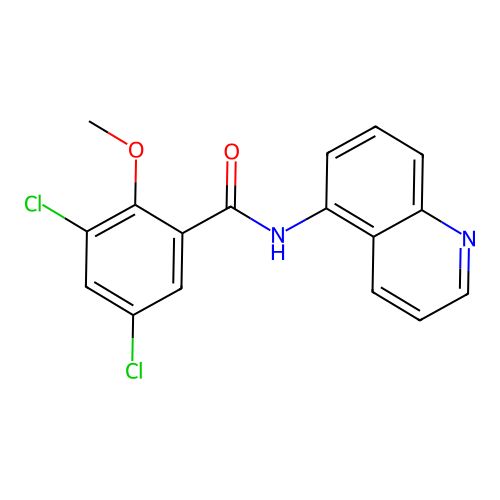 3,5-dichloro-2-methoxy-N-quinolin-5-ylbenzamide structure