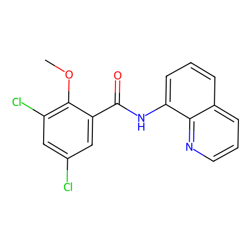 3,5-二氯-2-甲氧基-N-(喹啉-8-基)苯甲酰胺 structure