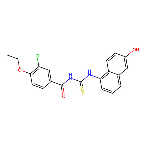 3-chloro-4-ethoxy-N-[(6-hydroxynaphthalen-1-yl)carbamothioyl]benzamide structure