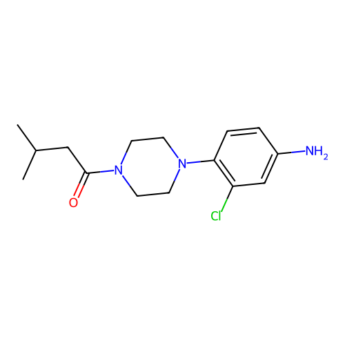 {3-Chloro-4-[4-(3-methylbutanoyl)piperazin-1-yl]phenyl}amine structure