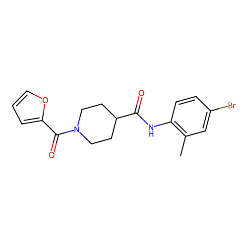 N-(4-bromo-2-methylphenyl)-1-(furan-2-carbonyl)piperidine-4-carboxamide structure