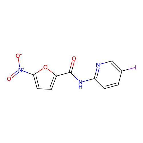 N-(5-iodopyridin-2-yl)-5-nitrofuran-2-carboxamide structure