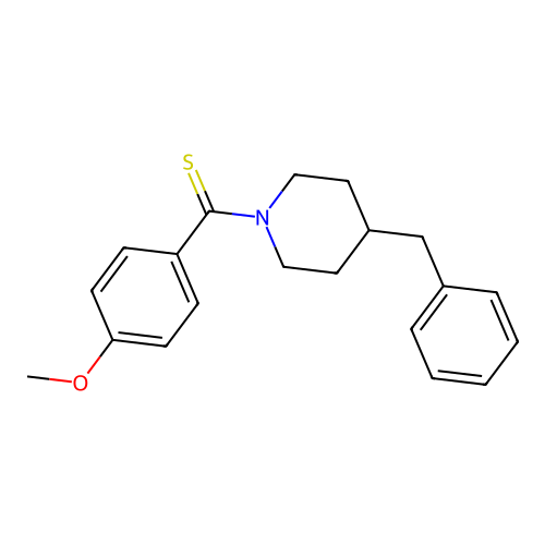 (4-Benzylpiperidin-1-yl)(4-methoxyphenyl)methanethione structure