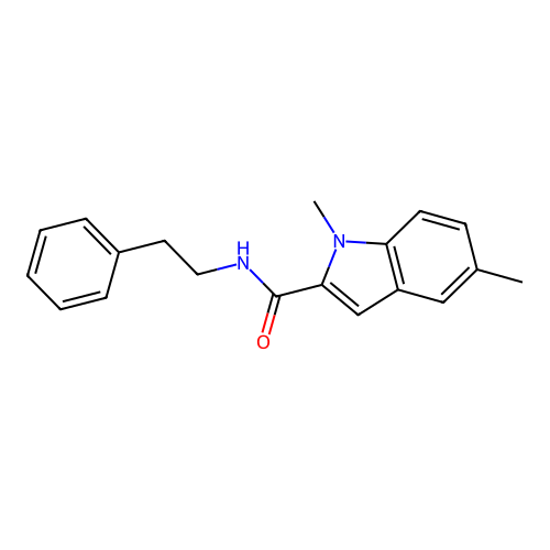 1,5-dimethyl-N-(2-phenylethyl)-1H-indole-2-carboxamide structure