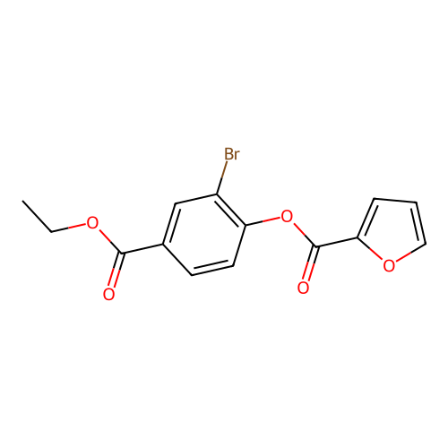 2-Bromo-4-(ethoxycarbonyl)phenyl 2-furoate structure