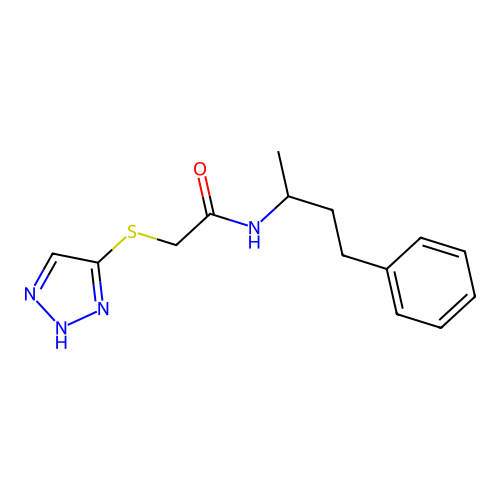 2-(1H-1,2,3-triazol-5-ylthio)-N-(1-methyl-3-phenylpropyl)acetamide structure
