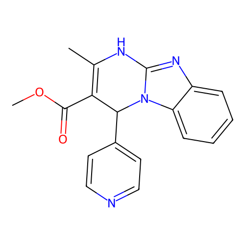 methyl 2-methyl-4-pyridin-4-yl-1,4-dihydropyrimido[1,2-a]benzimidazole-3-carboxylate structure