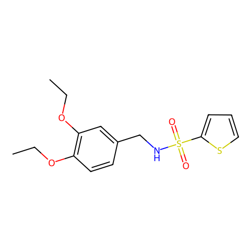 N-(3,4-diethoxybenzyl)thiophene-2-sulfonamide structure