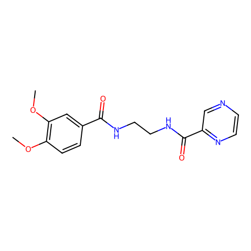 N-(2-(3,4-dimethoxybenzamido)ethyl)pyrazine-2-carboxamide structure