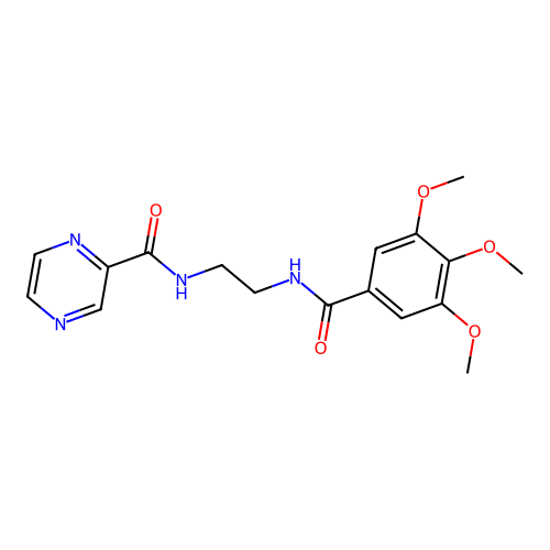 N-[2-[(3,4,5-trimethoxybenzoyl)amino]ethyl]pyrazine-2-carboxamide structure