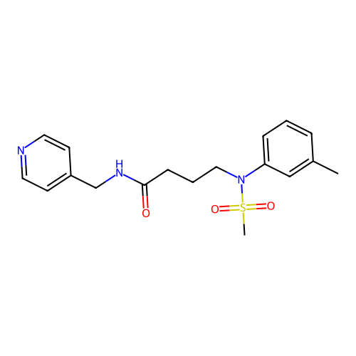 4-(3-methyl-N-methylsulfonylanilino)-N-(pyridin-4-ylmethyl)butanamide structure