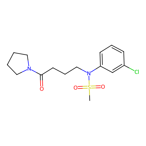 N-(3-chlorophenyl)-N-(4-oxo-4-pyrrolidin-1-ylbutyl)methanesulfonamide structure