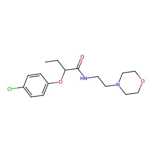 2-(4-chlorophenoxy)-N-[2-(morpholin-4-yl)ethyl]butanamide structure