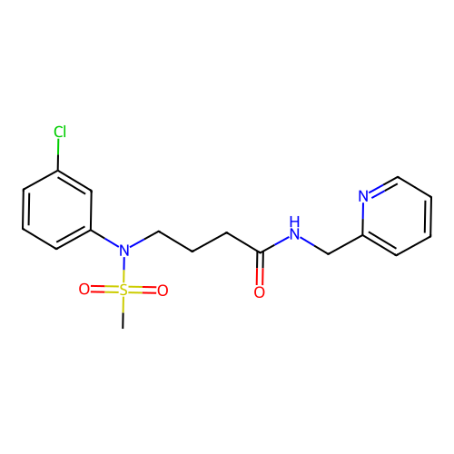 4-(3-chloro-N-methylsulfonylanilino)-N-(pyridin-2-ylmethyl)butanamide structure