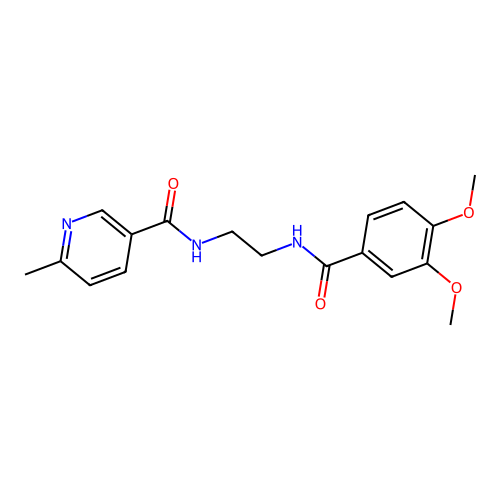 N-{2-[(3,4-dimethoxybenzoyl)amino]ethyl}-6-methylnicotinamide structure