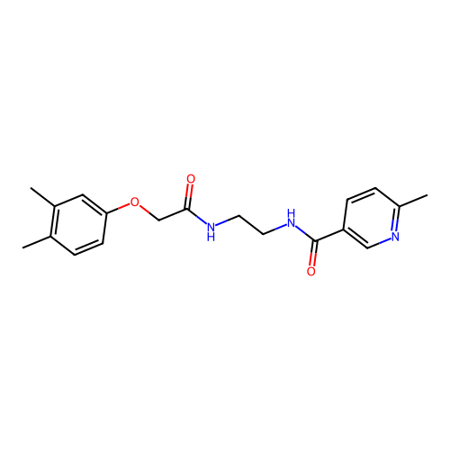 N-(2-{[(3,4-dimethylphenoxy)acetyl]amino}ethyl)-6-methylnicotinamide structure