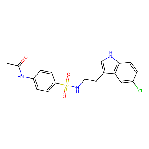 N-(4-{[2-(5-chloro-1H-indol-3-yl)ethyl]sulfamoyl}phenyl)acetamide structure