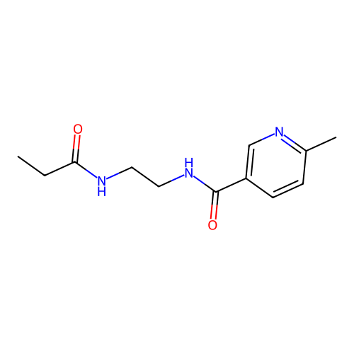 6-methyl-N-[2-(propionylamino)ethyl]nicotinamide structure