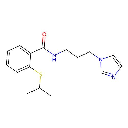 N-(3-imidazol-1-ylpropyl)-2-propan-2-ylsulfanylbenzamide structure